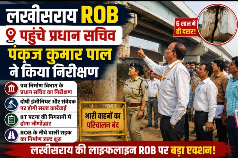 6 साल में ही दरक गया लखीसराय का लाइफलाइन ROB, जांच के घेरे में इंजीनियर और संवेदक, प्रधान सचिव ने दिए कार्रवाई के संकेत