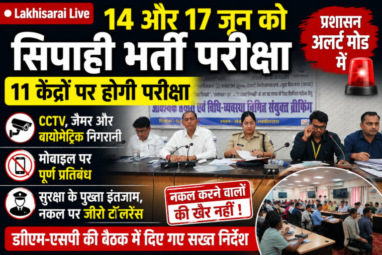 लखीसराय में सिपाही भर्ती परीक्षा की तैयारी पूरी, CCTV-जैमर की निगरानी में होगी परीक्षा
